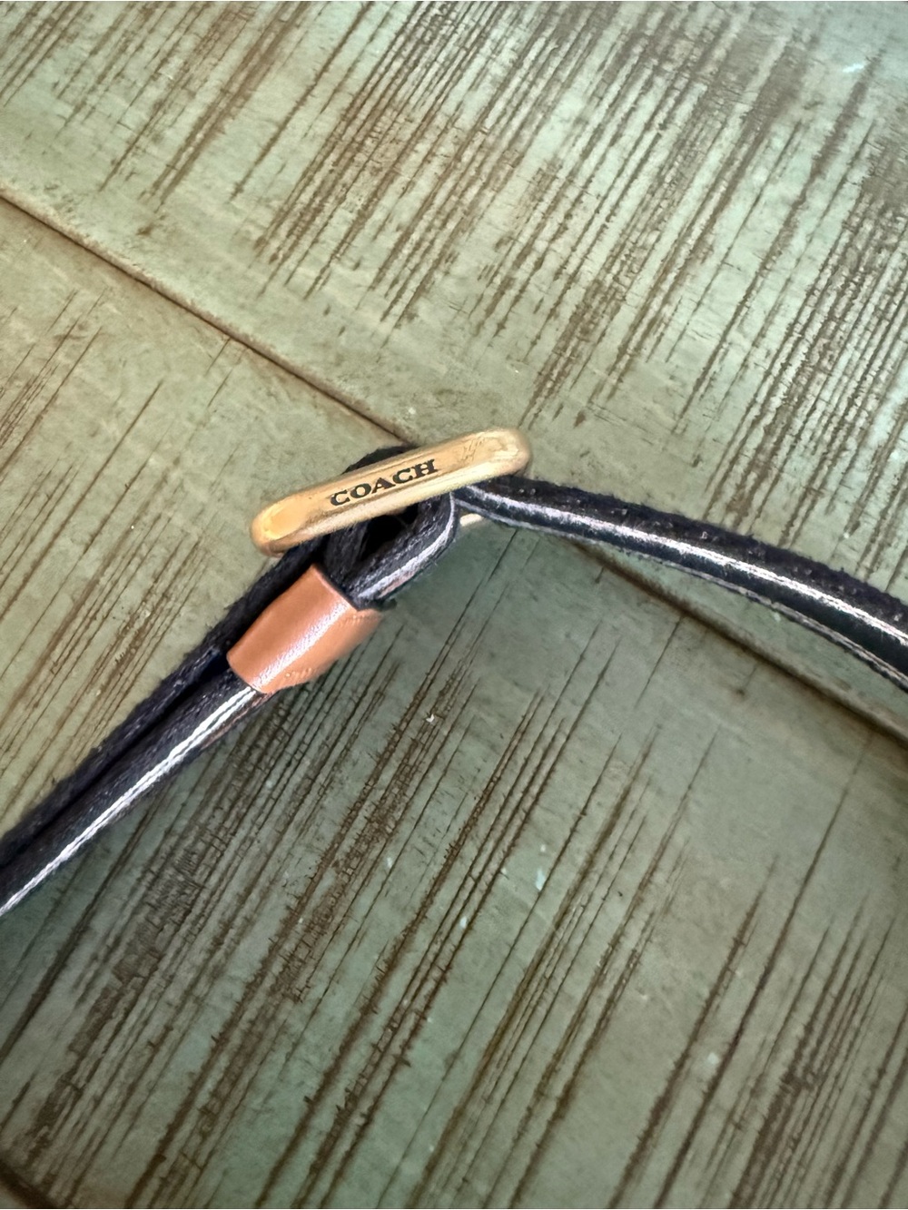 Coach Black & Tan Signature Logo Adjustable Webbing Strap - Picture 7 of 10